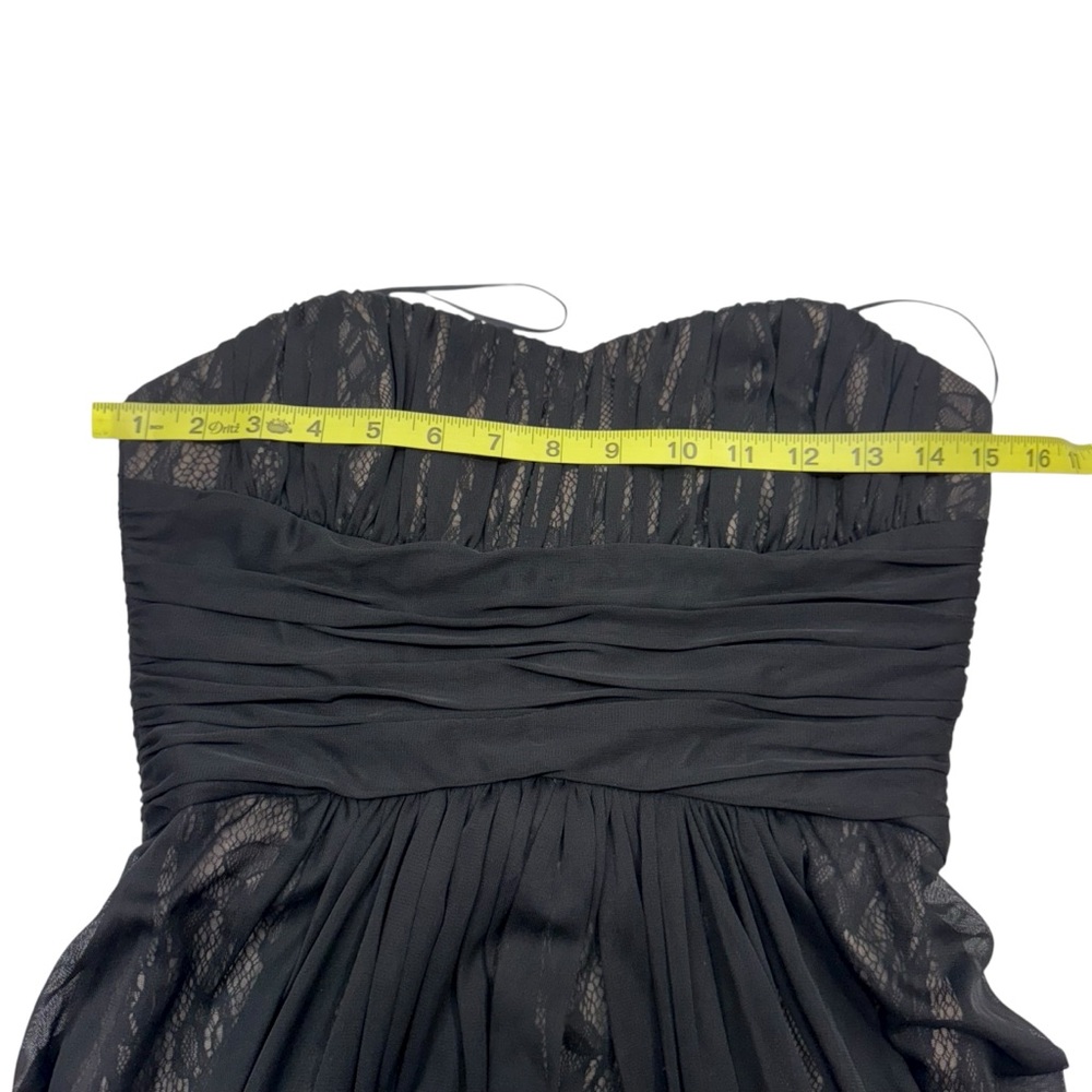 Max & Cleo Strapless Babydoll Dress Size 4 Black Pleated Cocktail Party Grunge - Picture 11 of 13